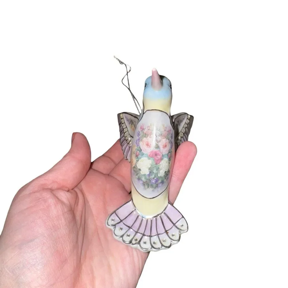 Lena Liu's Crystal Blue Hummingbird Precious Jewels Ornament Bradford Editions‎